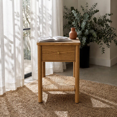 Table d'appoint en bois massif avec tiroir