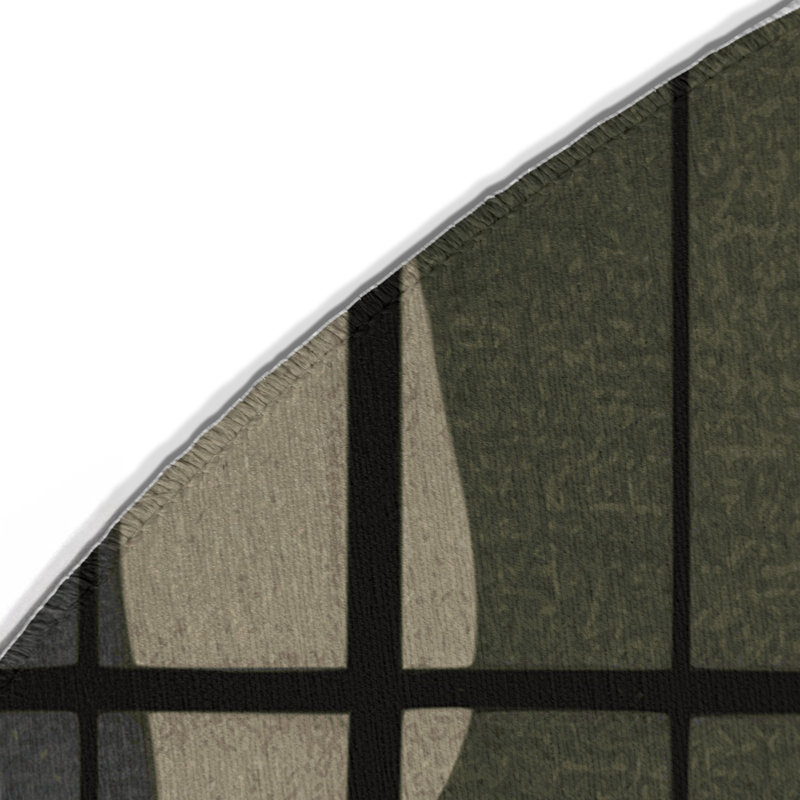 Boundary Warp Indoor And Outdoor Area Rug, Round 5'