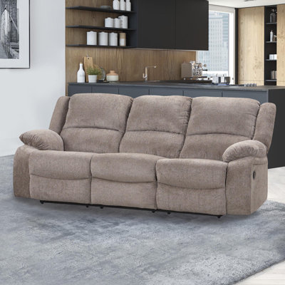 88.4" W Transitional Sofa, Mocha