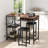 Bar Table and Chairs Set with Power Outlet, Pub Table and Chairs Set for 2 with 2 Storage Shelves-904538284