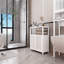 Armoire de rangement blanche en bambou à grande capacité pour salle de bain