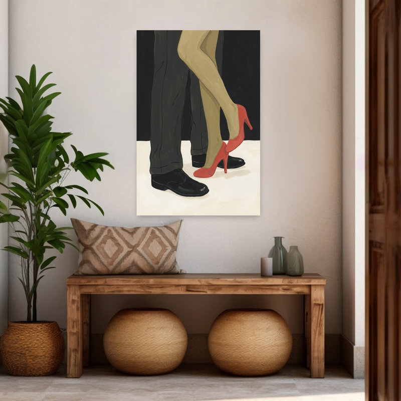 «Dancing Couple's Legs», art mural abstrait romantique, H 48 po x l 32 po