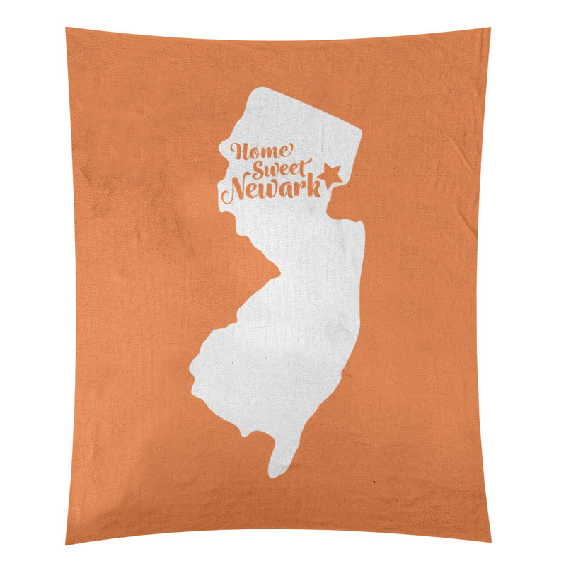 Tapisserie murale Newark New Jersey, H 104 po x l 88 po, Orange
