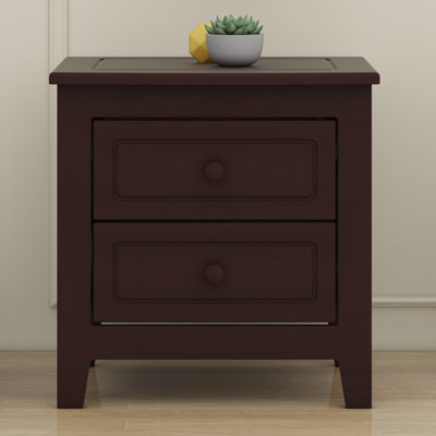 Classic Design Bedside Table, Mid Century Retro 2-Drawer Nightstand for Bedroom