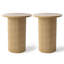 Ensemble de 2 tables de bout rondes en bois massif 22 po, fait à la main-660534787