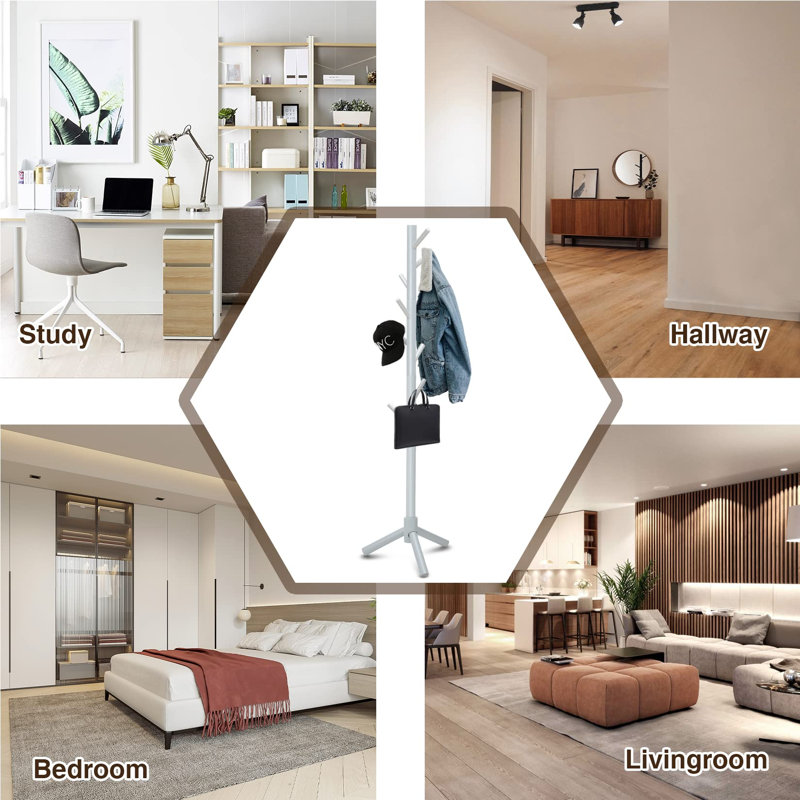 Garrell Freestanding 8 - Hook Coat Rack