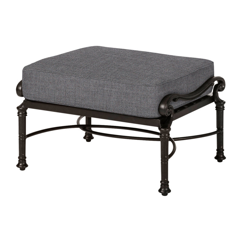 Florence Ottoman Frame with Cushions, Desert Bronze, Cast Slate Sunbrella® Plainweave