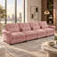 Canapé modulaire 4 places Deerwood en chenille de 126,7 pouces de large, avec coussins à volants, accoudoirs arrondis et coussins lombaires-148382037