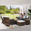 Ensemble de mobilier d'extérieur 3 pièces, brun-137620293