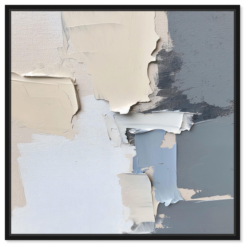 Toile Pebble Path II par Art Remedy, H 13 po x l 13 po, Noir, Cadre flottant