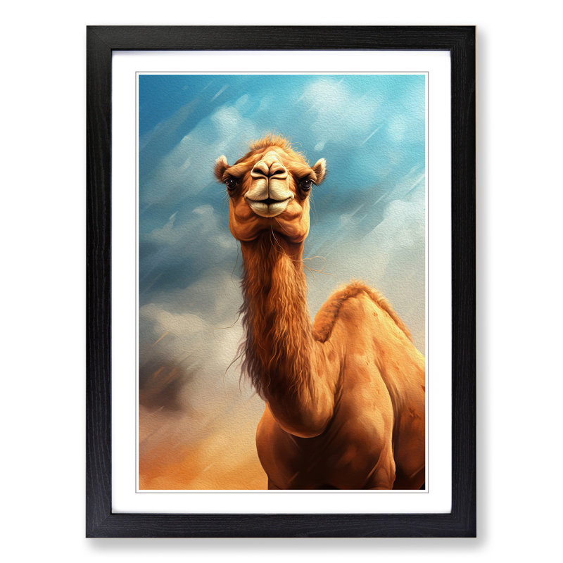 Camel Digital - Single Picture Frame Print on Wood, Black Framed, 34cm H x 25cm W x 2cm D