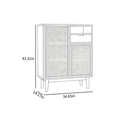 Rattan Multi-Functional Shoe Storage Cabinet