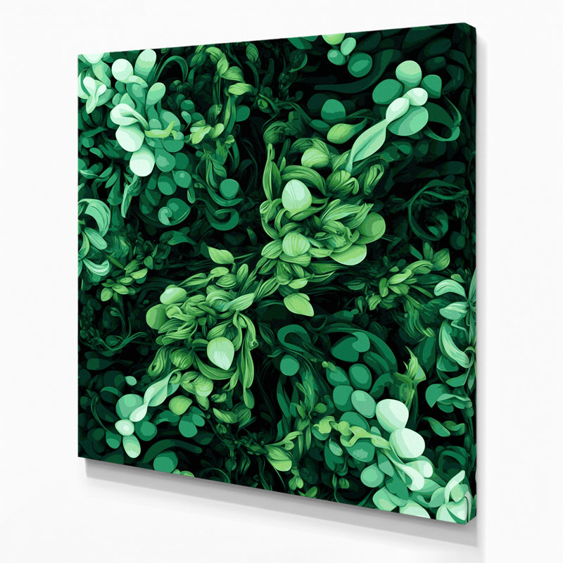 Digital Abstraction 52 Green Canvas Wall Art, 8" H x 8" W
