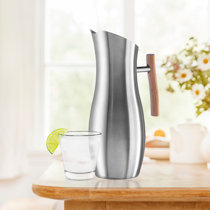 Glass Pitcher with Lid and Spout 50oz/ 1.5L, Hot/Cold Water Pitcher, Iced  Tea Pitcher for the Shelf of Fridge, Easy to Clean, High Borosilicate Glass  Pitcher for Lemonde, Juice and Milk