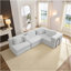 Ensemble de canapé modulaire surdimensionné rembourré pour canapé modulaire de L 118,2 po avec 6 coussins, canapé-lit bricolage pour salon, appartement, chambre à coucher, blanc-2088300590
