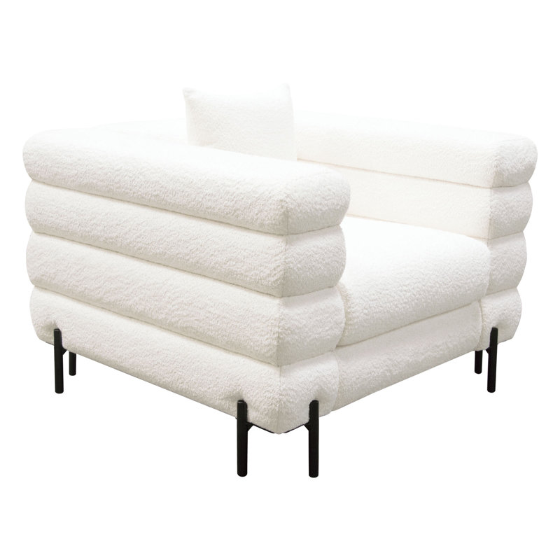 Fauteuil Vox en simili peau de mouton avec pieds en métal et poudre noire par Diamond