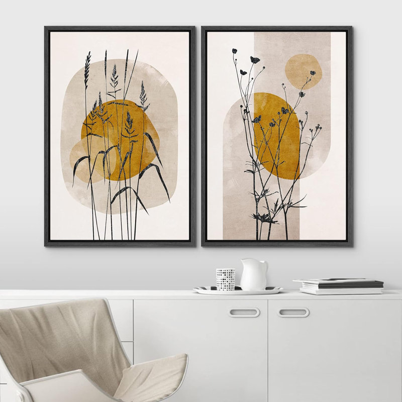 Minimal botanique 2 - pièces, Noir, H 36 po x l 48 po