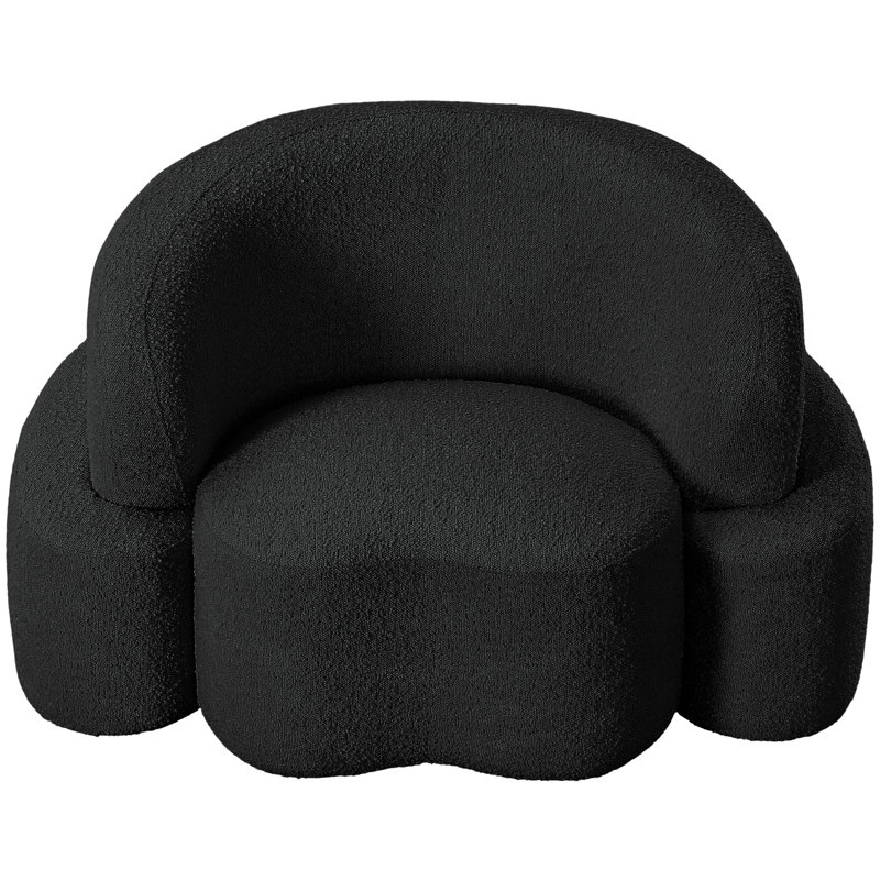 Hinely 46 de large, Tissu bouclé noir