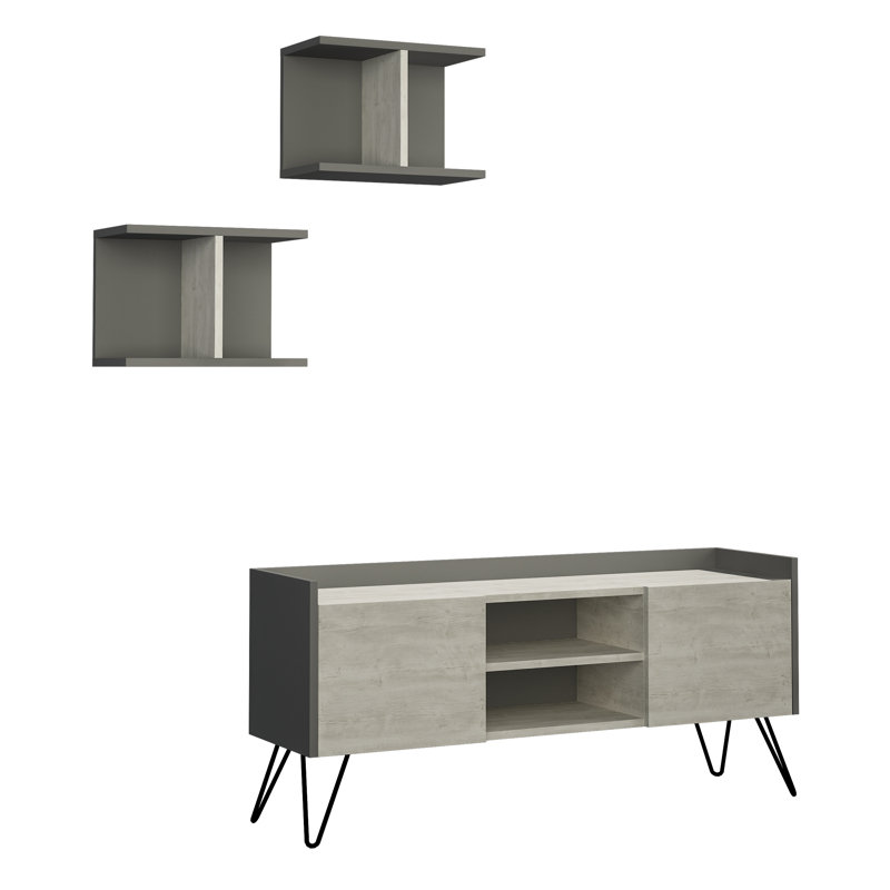 Lorccan TV Stand for TVs up to 50", Ancient White/Anthracite