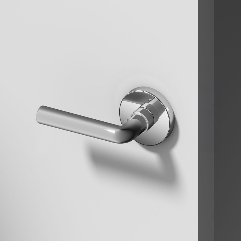 Faux levier de porte simple Arc pour conception moderne dissimulée (pour placard, garde-manger ou couloir) - Style minimaliste élégant en chrome