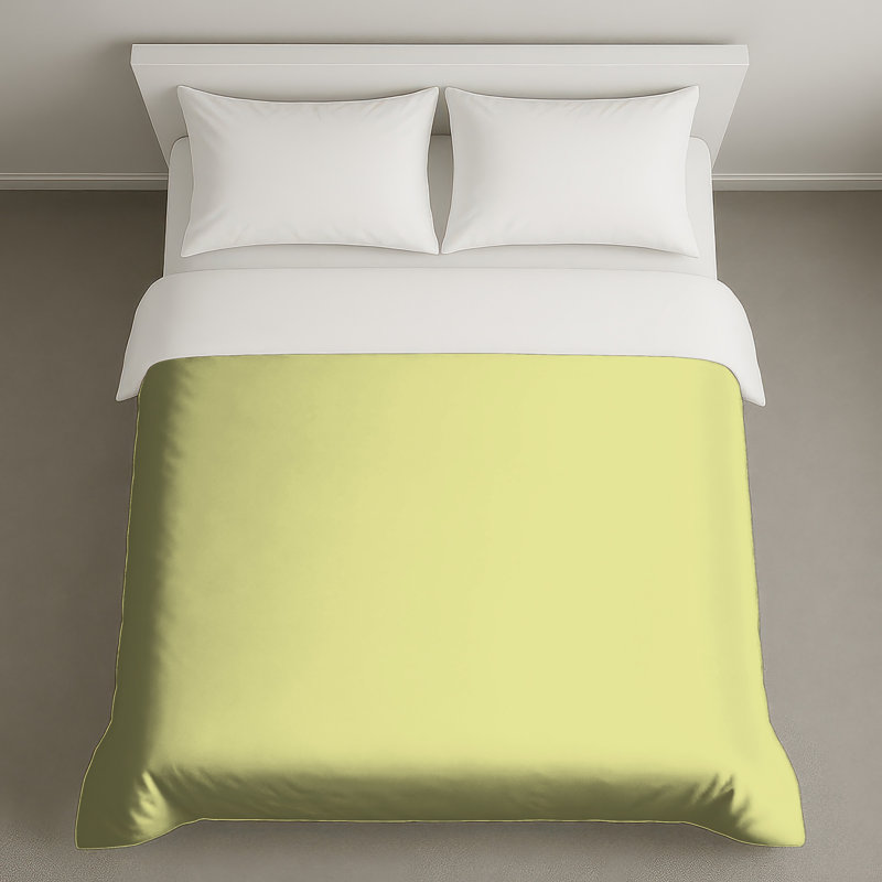 Housse de couette unie jaune clair, Grand lit