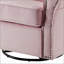 Chaise pivotante à accoudoirs roulés rose avec garniture cloutée