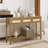 51.3" Rattan Console Table With 3 Drawers-1653325084