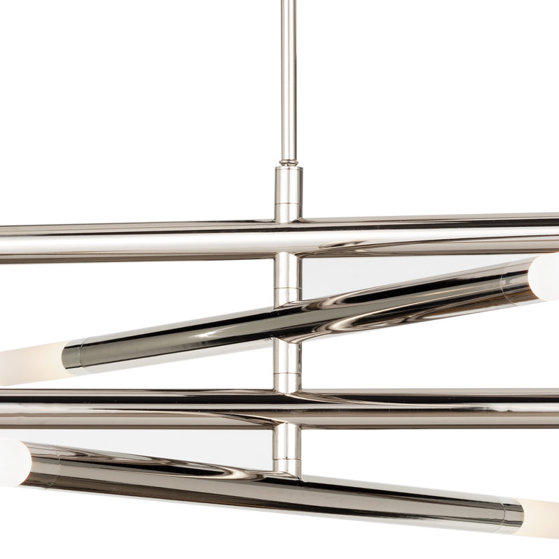 Wick Chandelier, Polished Nickel