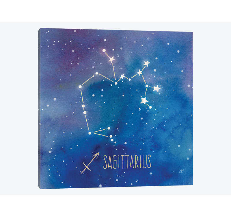« star sign sagittarius », impression sur toile, H 12 po x l 12 po x P 0,75 po, Toile tendue, Pas de tapis