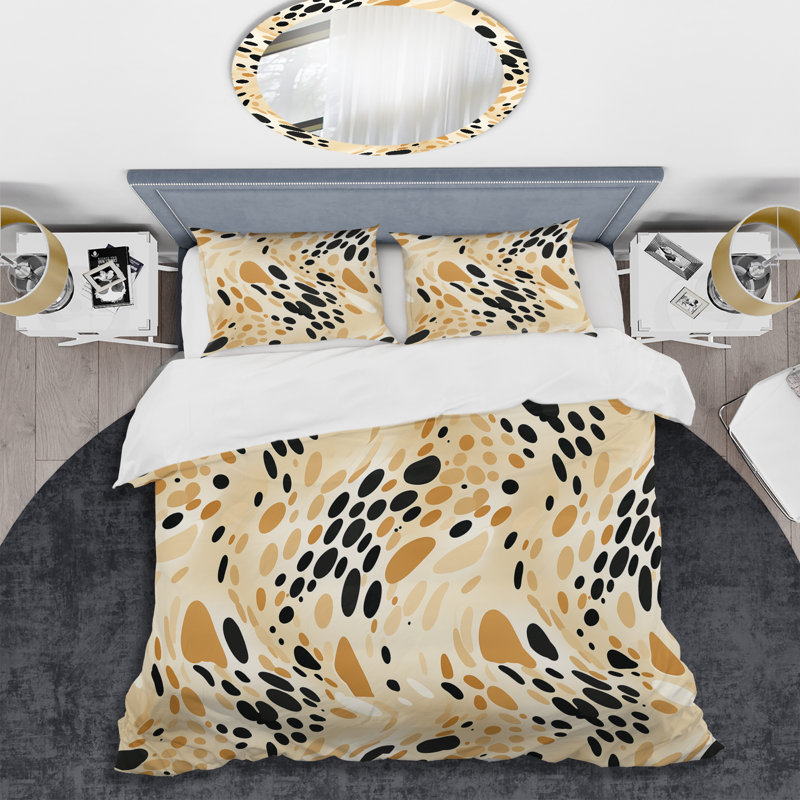 Ensemble de housse de couette beige Sphinx Spots IV, Housse de couette simple + 1 taie décorative stan