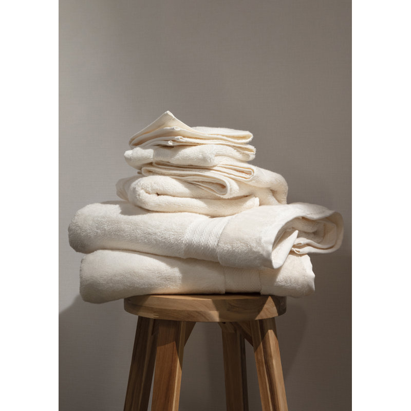 Ensemble de serviettes 6 pièces 100% coton biologique, Ivory