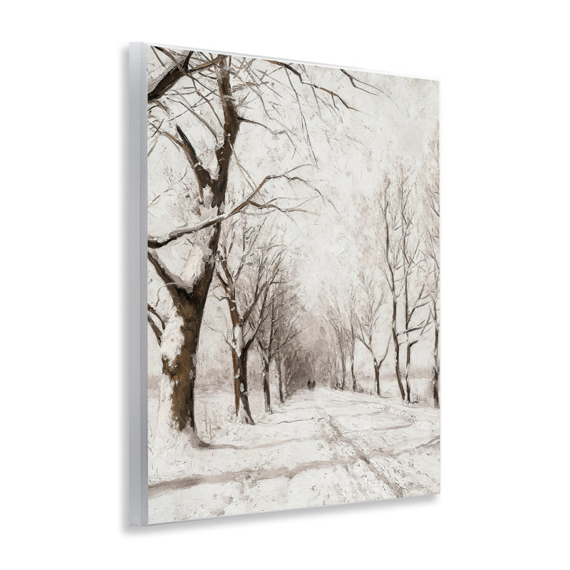"Snowy Winter Lane", art mural par lettres et lignes