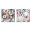 Thalie - Ensemble de 2 carrés à motif floral en métal-102678596