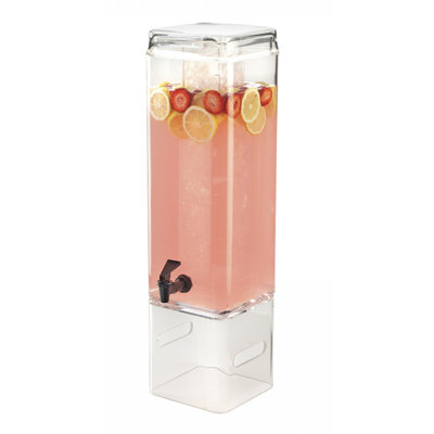 Classic 3 Gallon Acrylic Beverage Dispenser with Ice Chamber and Side Handles
