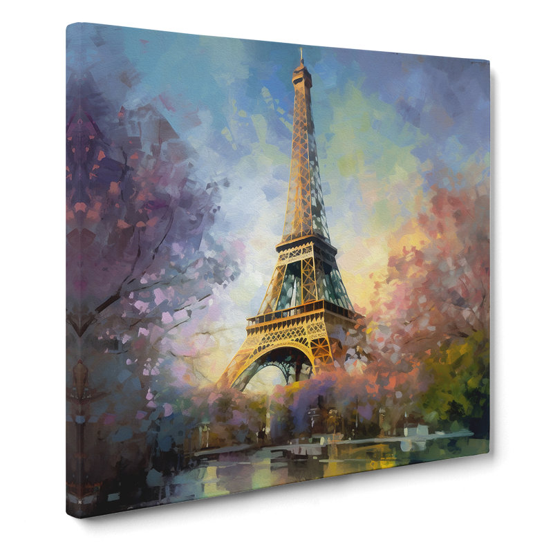 Eiffel Tower Impressionism No.1 - Wrapped Canvas, 50cm H x 50cm W x 3cm D