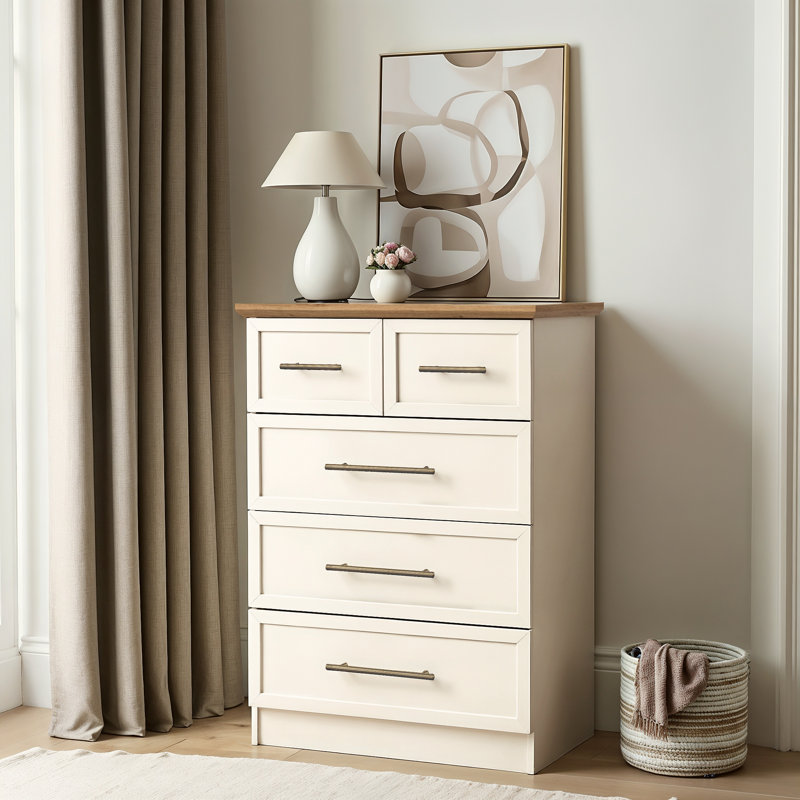 Cleverton 5 Drawer Chest, Ivory