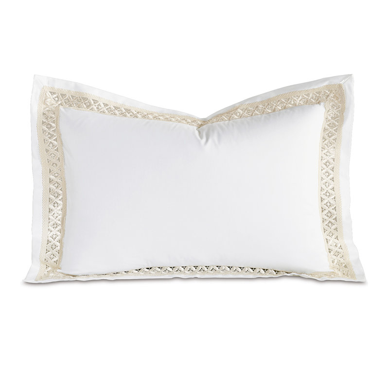 Juliet 100% Cotton Envelope Sham, Queen, White/Ivory