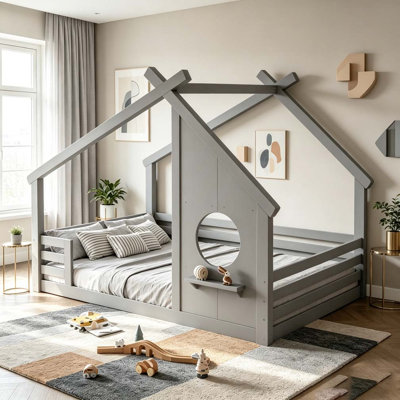 Lit House House avec fenêtre et petite tablette