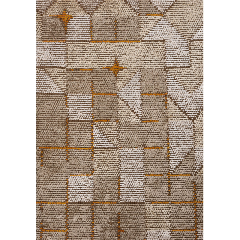 Allye Geometric Hand Loom Indoor / Outdoor Area Rug, Rectangle 6'6" x 9'10"