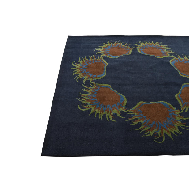 Tapis carré bleu marine Navin