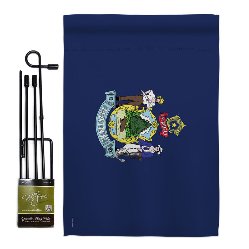 Ensemble de drapeaux en polyester 2 côtés 18,5 x 13 po, Maine