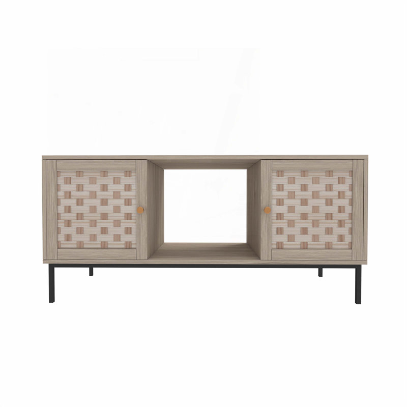 Storage Coffee Table with 4 Sliding Door