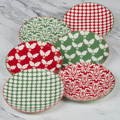 Winter Medley Canape Plate, 6in asst