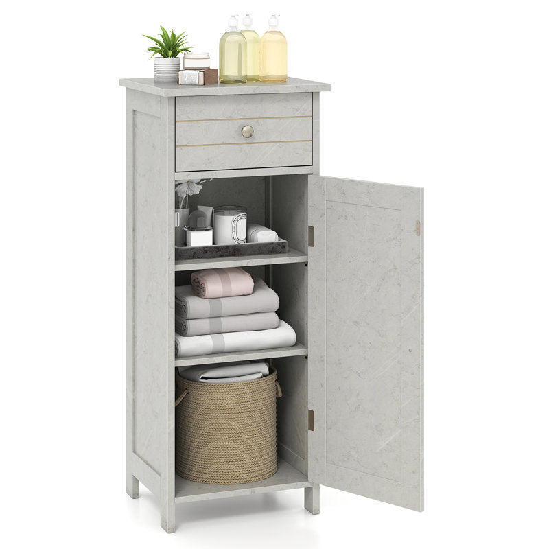 Freestanding Linen Cabinet, Gray