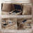 Upholstered Chaise Lounge Chairs Corduroy Double-Size Sofa With Console & USB Ports & 2 Cup Holders-861613694