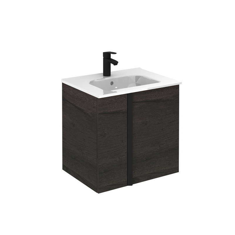 Miguel 24'' Single Bathroom Vanity with Top, Wenge