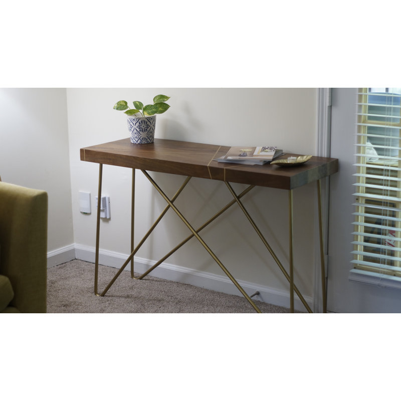 Console avec incrustation en laiton 46 * 16 * 30