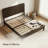 Solid Wood Bed with Flutted Headboard, American Vintage Design, Queen Size, Slats Support, Noise-Free, Sturdy Structure, Easy Assembly, Walnut