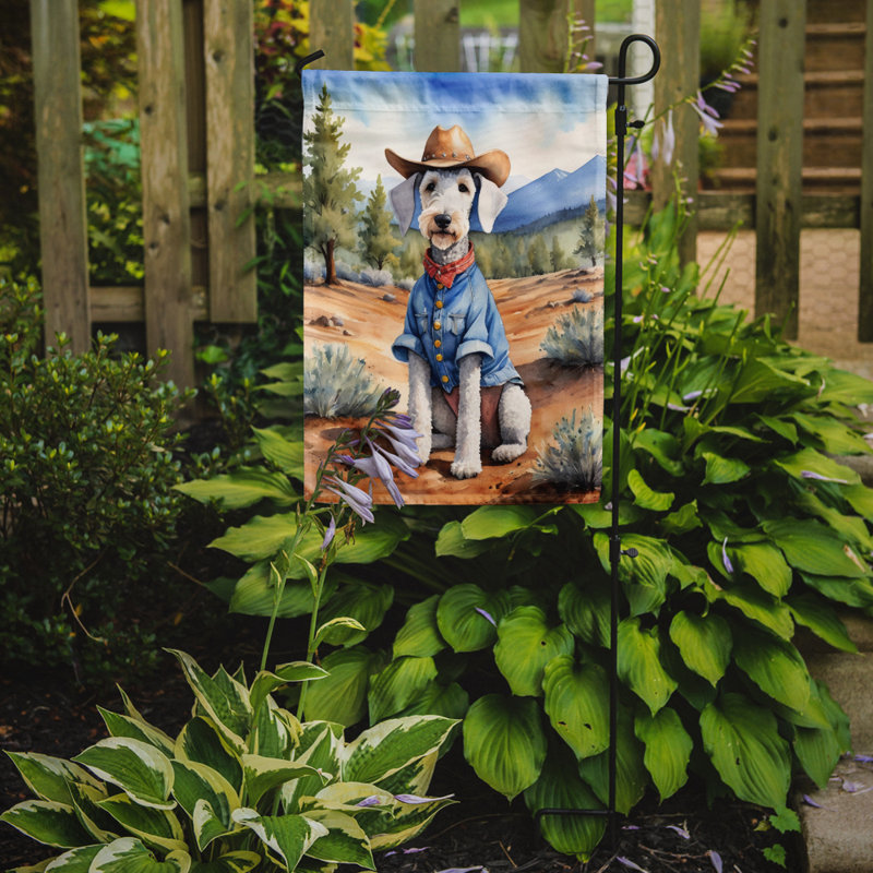 Drapeau Cowboy Welcome Garden, Bedlington Terrier