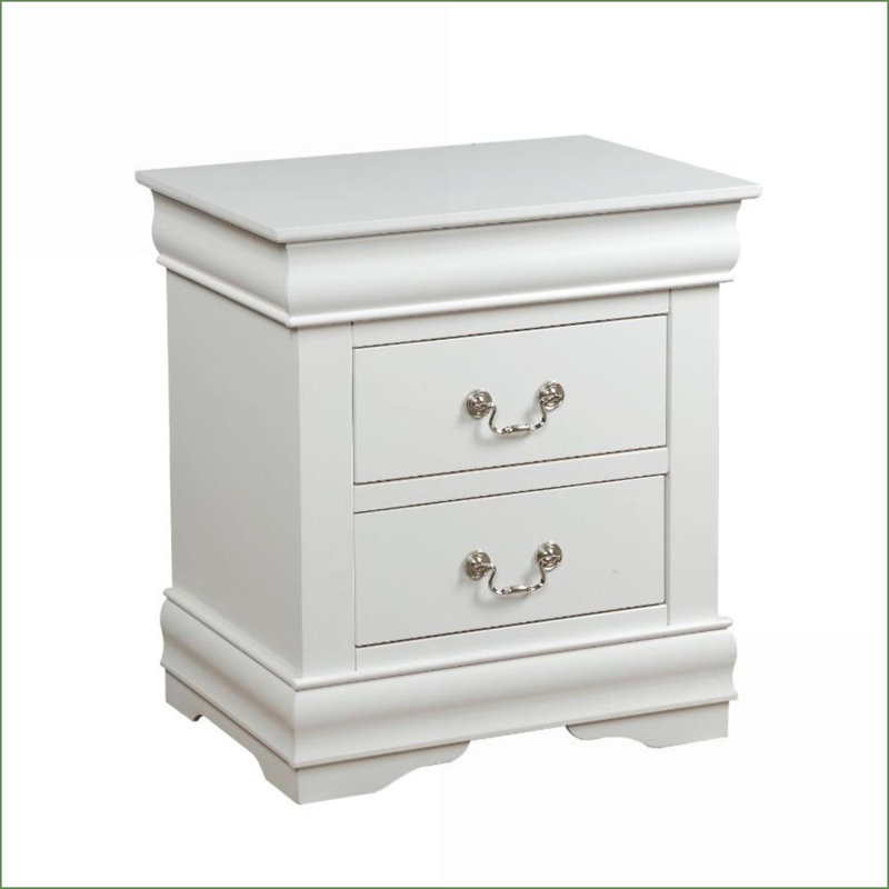 Table de chevet 2 tiroirs Traditional, Blanc